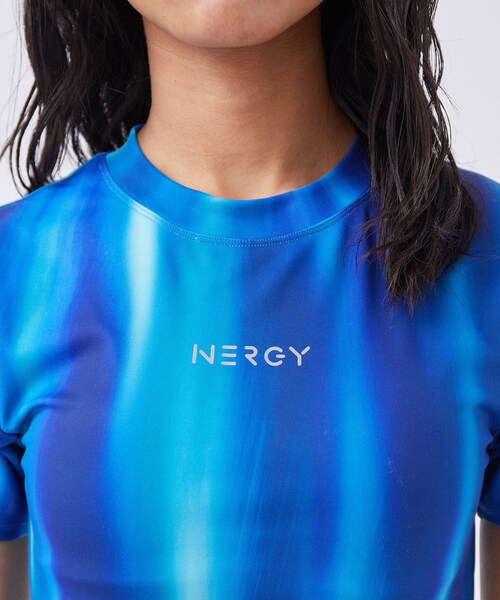 NERGY（ナージー）の「【skin wear】UV & 水陸両用 & 保湿 CREORAカップ付きTシャツ（Tシャツ/カットソー・レディース・ブルー/ブラック・M/S）」の6枚目の写真