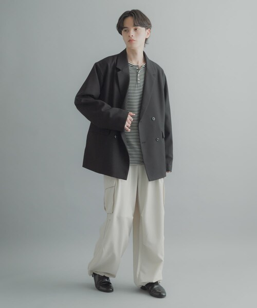 SENSE OF PLACE by URBAN RESEARCH（センスオブプレイスバイアーバンリサーチ）の「『撥水/防花粉』SKINProofダブルテーラードジャケット（テーラードジャケット・メンズ・BLACK/BROWN/BLUE GRAY・M/L）」の21枚目の写真