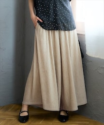 nissen | ＜大きいサイズ＞楊柳プリーツスーパーワイドパンツ（ゆったりヒップ）(パンツ)