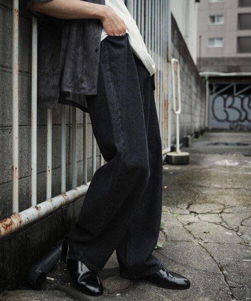 SENSE OF PLACE by URBAN RESEARCH（センスオブプレイスバイアーバンリサーチ）の「ストレートデニムパンツ（デニムパンツ・メンズ・BLACK/L.INDIGO・S/M/L）」の4枚目の写真