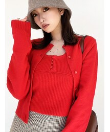 RESEXXY | クロップドニットコンビカーディガン(カーディガン/ボレロ)