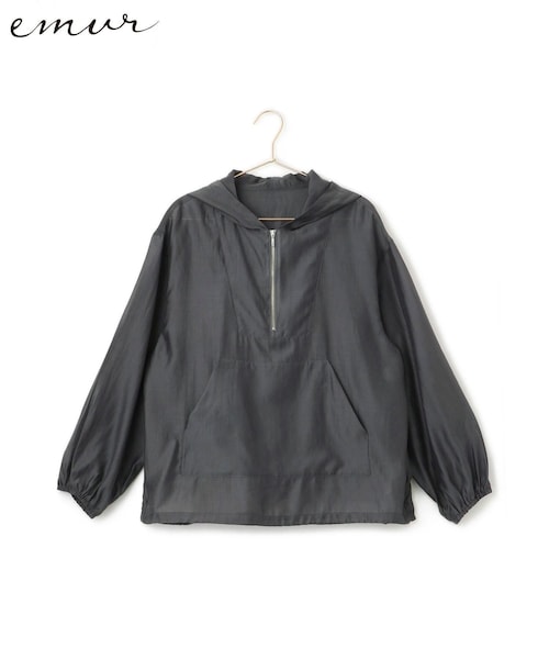 ROPE' PICNIC（ロペピクニック）の「【emur/エミュール】エアリーローンアノラックパーカー（ブルゾン・レディース・チャコール/オフホワイト/ブラウン・38）」の2枚目の写真