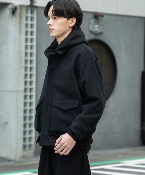SENSE OF PLACE by URBAN RESEARCH（センスオブプレイスバイアーバンリサーチ）の「『UR TECH』カットメルトンブルゾン（ブルゾン・メンズ・BLACK/BROWN/KHAKI・M/L）」の14枚目の写真