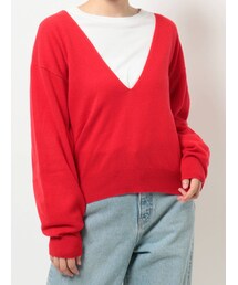 Ungrid | Ｖネックカシミヤ混ルーズニット(ニット/セーター)