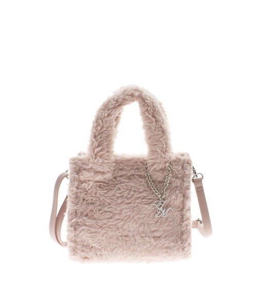 EATME（イートミー）の「フェイクファーショルダーバッグ（ハンドバッグ・レディース・アイボリー/ブラック/ピンク・F）」の3枚目の写真