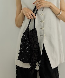 ADAM ET ROPE'（アダムエロペ）の「【crinkle crinkle crinkle】別注ドット3D刺繍フリルトートバッグ（トートバッグ・レディース）」