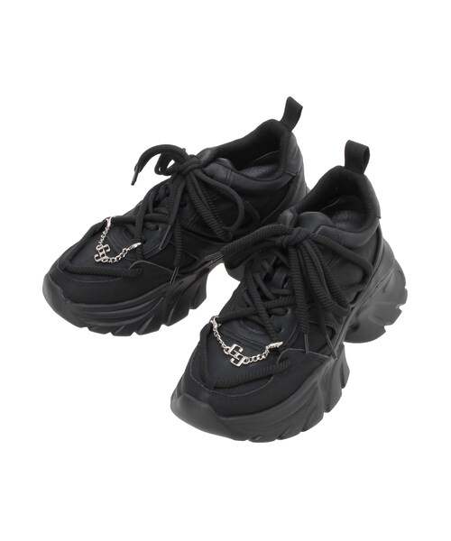 GYDA(ジェイダ)の「GG chain twist cord laceインソールスニーカー(スニーカー・レディース・オフホワイト/ブラック・S/M/L)」の4枚目の写真