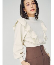 MERCURYDUO | ハイネックボリュームラッフルニット(ニット/セーター)