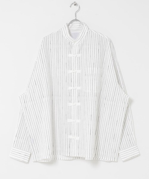 URBAN RESEARCH(アーバンリサーチ)の「SFC COTTON STRIPE KUNG FU SHIRT(シャツ/ブラウス・メンズ・WHITE/SAX・M/L/XL/XXL)」の4枚目の写真