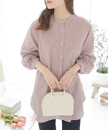 nissen | パール調ボタンブラウス（前後２ＷＡＹ・袖２ＷＡＹ）(シャツ/ブラウス)