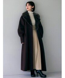 MURUA（ムルーア）の「【YUKKOコラボ】ボアカラータックロングコート