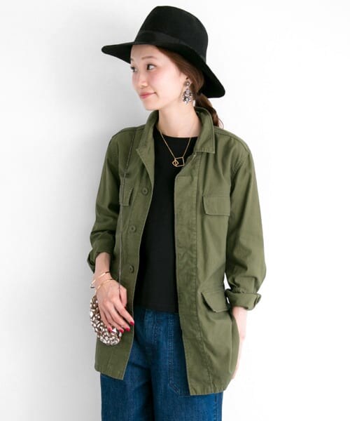 URBAN RESEARCH（アーバンリサーチ）の「ベルト付ミリタリージャケット（ミリタリージャケット・レディース・KHAKI/CAMO・FREE）」の6枚目の写真