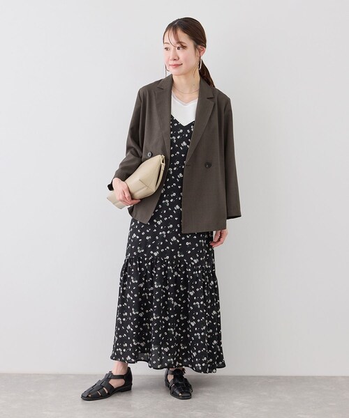 ROPE' PICNIC(ロペピクニック)の「【cahoさんコラボ】低身長・小柄さんサイズ エアリーリネンライク ダブルジャケット(テーラードジャケット・レディース・ブラック/ダークブラウン/キャメル/ベージュ/ネイビー・F)」の22枚目の写真