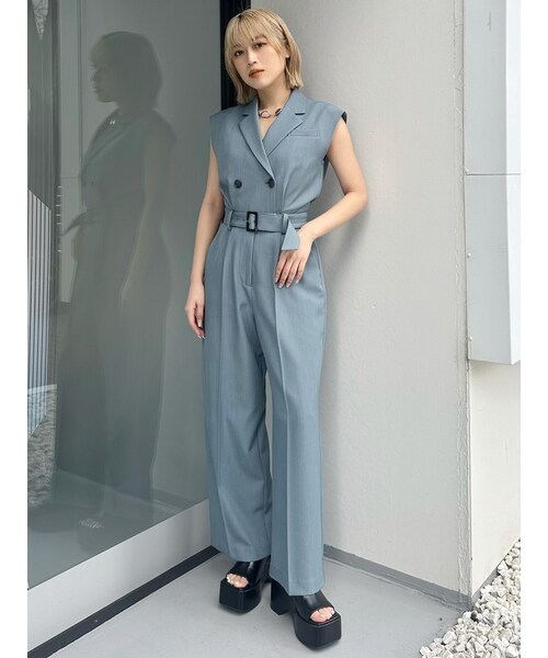 MURUA（ムルーア）の「テーラードノースリオールインワン（つなぎ/オールインワン・レディース・グレー/ブルー/ベージュ/カーキ/アイボリー/ブラック/モカ/ミックス・F/1/2）」の12枚目の写真