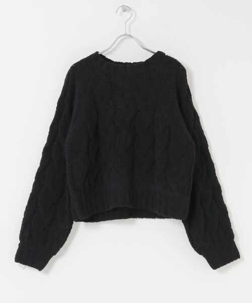 EKAL（エカル）の「ケーブルモールニットプルオーバー（ニット/セーター・レディース・L.ブルー/L.グレー/ブラック・One）」の12枚目の写真