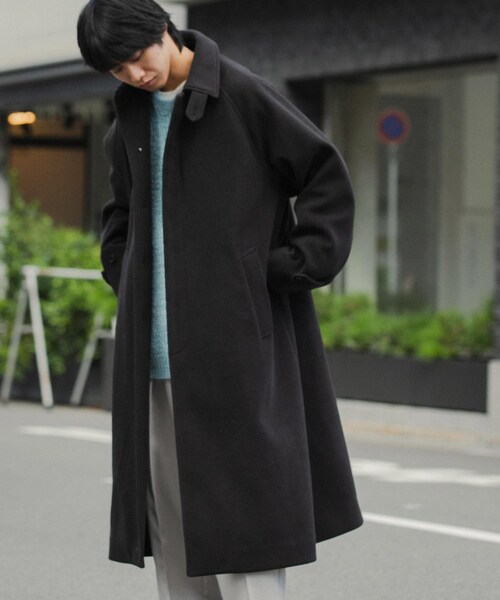 SENSE OF PLACE by URBAN RESEARCH(センスオブプレイスバイアーバンリサーチ)の「『ユニセックス』バルマカーンルーズコート(ステンカラーコート・メンズ・BLACK/D.BROWN/BLUE/BRN×BLK・M/L)」の8枚目の写真