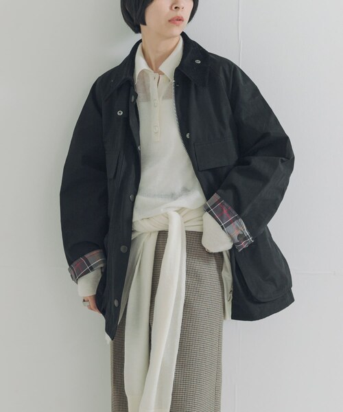 URBAN RESEARCH(アーバンリサーチ)の「『別注』Barbour / URBAN RESEARCH BEDALE(テーラードジャケット・レディース・black/beige・FREE)」の9枚目の写真
