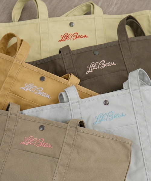 ADAM ET ROPE'（アダムエロペ）の「【J'aDoRe・店舗限定】【L.L.Bean for SALON（エル・エル・ビーン）】別注ミドルグローサリートート（トートバッグ・レディース・キャメル系/ベージュ系/カーキ系/ブルー系/イエロー系・F）」の12枚目の写真