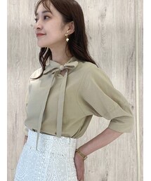 MERCURYDUO | アシメボウタイハーフスリーブブラウス(シャツ/ブラウス)