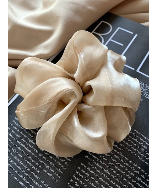 RESEXXY（リゼクシー）の「シャイニーボリュームシュシュ（シュシュ・レディース・ブラック/ピンク/ベージュ・F）」の5枚目の写真