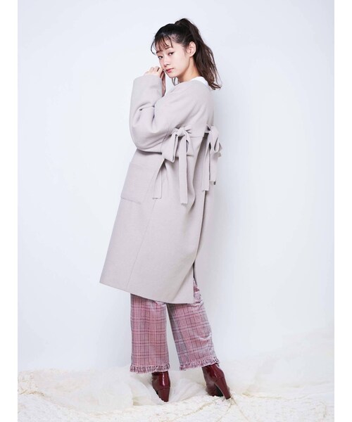 merry jenny（メリージェニー）の「Back Ribbon coat（その他アウター・レディース・ライトグレー/グレー/ブラック/ワイン・F）」の2枚目の写真