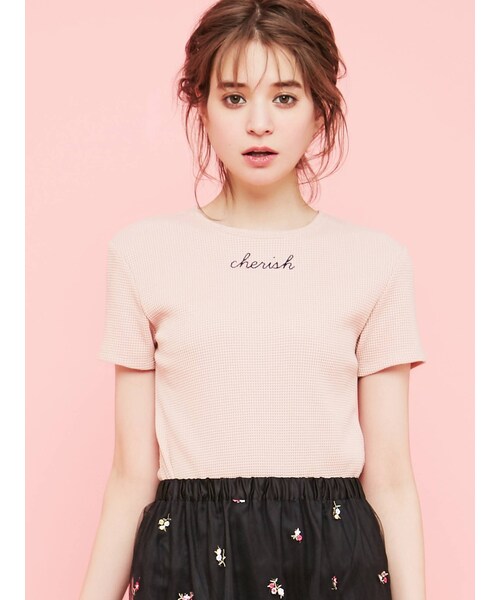 dazzlin（ダズリン）の「【sc】Cherish Tシャツ（Tシャツ/カットソー・レディース・オフホワイト/ピンク/レッド/イエロー/ミックス/グレー・F）」の11枚目の写真