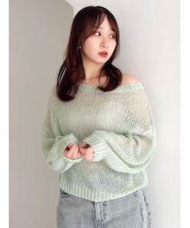 dazzlin | バックリボンスパンコールモヘアタッチニット(ニット/セーター)