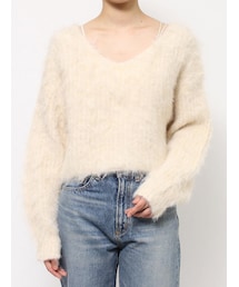 Ungrid | Ｖネックカラーショート起毛ニット(ニット/セーター)