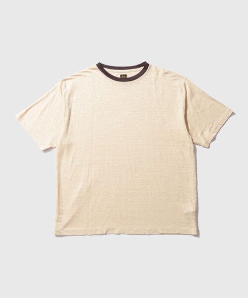 ADAM ET ROPE'(アダムエロペ)の「【BATONER/バトナー】NORMANDY LINEN T-SHIRT(Tシャツ/カットソー・メンズ・キナリ/ベージュ・2/3)」の3枚目の写真