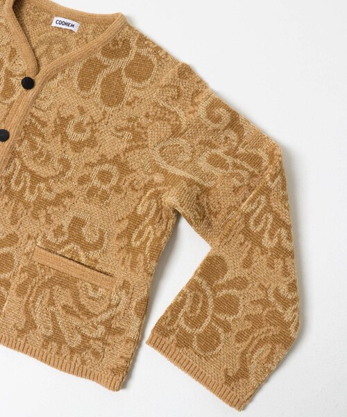 THE GOODLAND MARKET（ザグッドランドマーケット）の「米富繊維　GOBELIN JACQUARD KNIT JACKET（カーディガン/ボレロ・レディース・BROWN/BEIGE・FREE）」の8枚目の写真