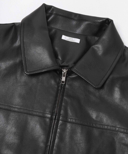 ITEMS URBANRESEARCH（アイテムズ アーバンリサーチ）の「フェイクレザーZIPUPブルゾン（その他アウター・レディース・BLK/BRN・Free）」の12枚目の写真