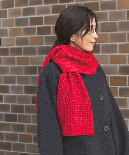 URBAN RESEARCH DOORS（アーバンリサーチドアーズ）の「カワリアミニットマフラー（マフラー・レディース・L.BEIGE/RED/GRAY・one）」の3枚目の写真