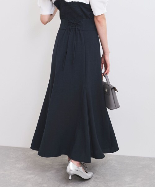 VIS（ビス）の「【新色追加】【美easy】リネンライクマーメイドスカート【洗える】【セットアップ対応】（スカート・レディース・ブラック/キナリ/カーキ系/オレンジ系/ライトグリーン/ネイビー・L/M/S/SS）」の19枚目の写真