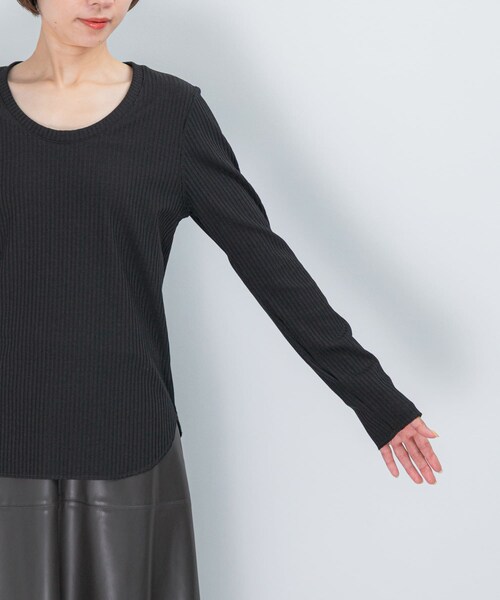 URBAN RESEARCH ROSSO（アーバンリサーチロッソ）の「Uネックリブプルオーバー（Tシャツ/カットソー・レディース・OFF WHITE/RED/BLACK・FREE）」の14枚目の写真