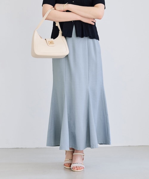 VIS(ビス)の「美easyリネンライクマーメイドスカート/イージーケア・接触冷感・セットアップ対応(スカート・レディース・ブラック/グレー/キナリ/ピンク/キナリ系/ネイビー/サックス・L/M/S/SS)」の16枚目の写真