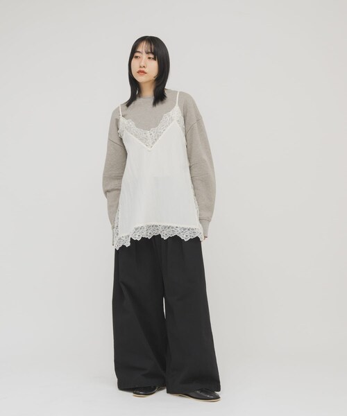 KBF（ケイビーエフ）の「ヴィンテージライクレースキャミソール（キャミソール・レディース・IVORY/BEIGE/BROWN・One）」の12枚目の写真