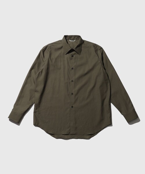 ADAM ET ROPE'（アダムエロペ）の「【AURALEE/オーラリー】WASHED FINX TWILL SHIRT（シャツ/ブラウス・メンズ・ホワイト/ベージュ/カーキ/ブルー系・3/4/5）」の9枚目の写真