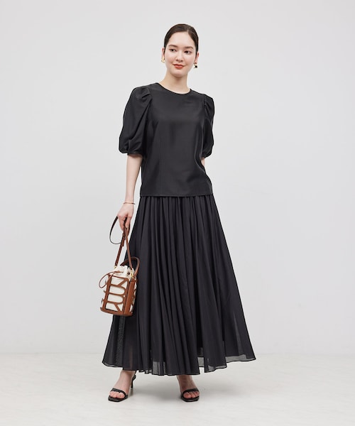 ROPE'（ロペ）の「【新色追加】【洗える】カールマイヤーパフスリーブブラウス【雑誌/メディア掲載】（シャツ/ブラウス・レディース・ホワイト/ブルー/ピンク/ブラック/ベージュ/ブルー系・F）」の11枚目の写真