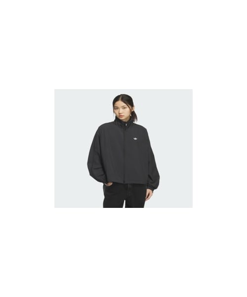  ドット柄 ブラックジャージ XL adidas（アディダス）の「スリーストライプス ジップ トラックトップ