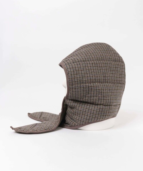 THE GOODLAND MARKET（ザグッドランドマーケット）の「SREU　ウールキルティングフード（ニットキャップ/ビーニー・レディース・BROWN/NAVY・FREE）」の6枚目の写真