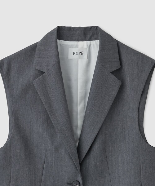 ROPE'(ロペ)の「ウールモヘヤ OVER GILET /セットアップ対応(ベスト・レディース・ブラック系/グレー・F)」の19枚目の写真