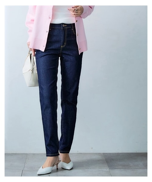 nissen（ニッセン）の「ゆるフィットデニムスキニーパンツ（選べる２レングス）＜大きいサイズ有＞（パンツ・レディース・ネイビーデニム/ネイビー系デニム/ライトブルー系デニム/ブラックデニム・S/M/L/LL/3L/4L/5L/6L）」の15枚目の写真