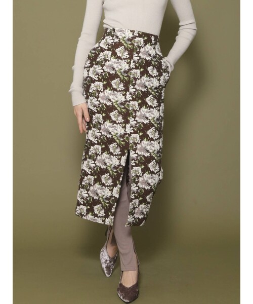 LAGUNAMOON（ラグナムーン）の「フラワージャガードタイトスカート  