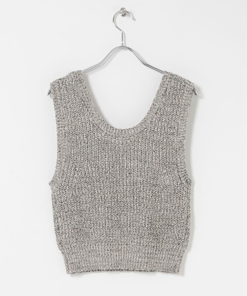 URBAN RESEARCH Sonny Label（アーバンリサーチサニーレーベル）の「メランジテープヤーンUネックニットベスト（ベスト・レディース・グレー系/ベージュ系・Free）」の13枚目の写真