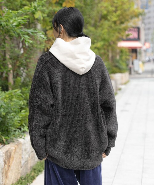 EKAL（エカル）の「OCTAカーディガンジャケット（カーディガン/ボレロ・レディース・ブラック/グレー・One）」の19枚目の写真