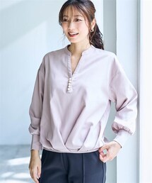 nissen | パール調ボタンスキッパータックブラウス【OtonaSMILE】(シャツ/ブラウス)