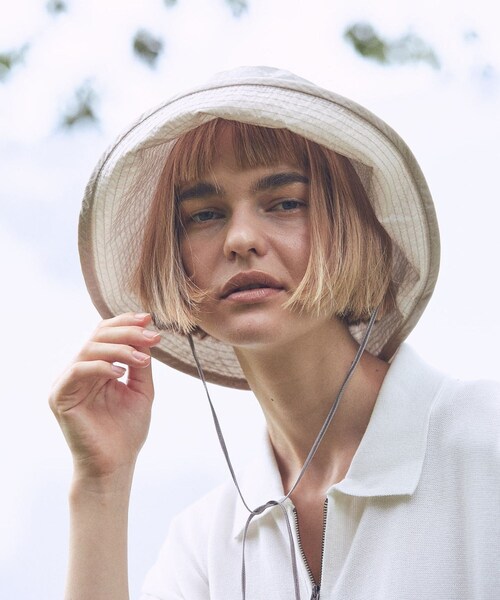 ADAM ET ROPE'（アダムエロペ）の「【J'aDoRe・一部店舗限定】【chisaki（チサキ）】Hana（ハット・レディース・ホワイト系/オリーブ・F）」の12枚目の写真