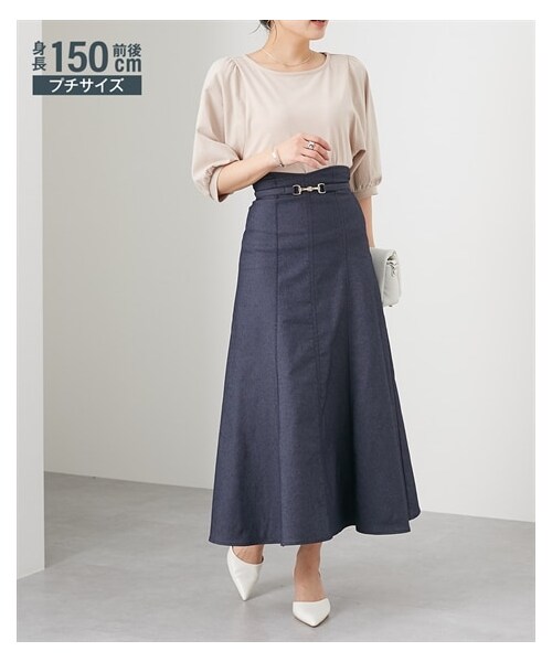 nissen（ニッセン）の「小さいサイズ ベルト付きマーメイドスカート 低  