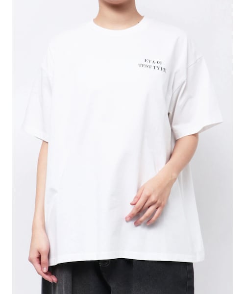 エヴァンゲリオン カルナムール ホワイト フリー EVANGELIONxCALNAMUR】KOUKAKU LONGSLEEVE TSHIRT/白