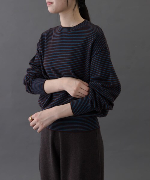 URBAN RESEARCH DOORS(アーバンリサーチドアーズ)の「FORK&SPOON ボーダークルーネックニット(ニット/セーター・レディース・IVOxNVY/GRYxNVY/BRNxBLU・1)」の3枚目の写真